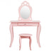 Kids Princess Makeup Dressing Play Table Set with Mirror -Pink - Color: Pink - Minihomy