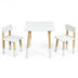 Kids Wooden Table and 2 Chairs Set-White - Minihomy