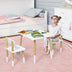 Kids Wooden Table and 2 Chairs Set-White - Color: White - Minihomy