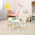 Kids Wooden Table and 2 Chairs Set-White - Color: White - Minihomy