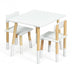 Kids Wooden Table and 2 Chairs Set-White - Color: White - Minihomy