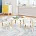 Kids Wooden Table and 2 Chairs Set-White - Minihomy