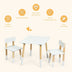 Kids Wooden Table and 2 Chairs Set-White - Minihomy