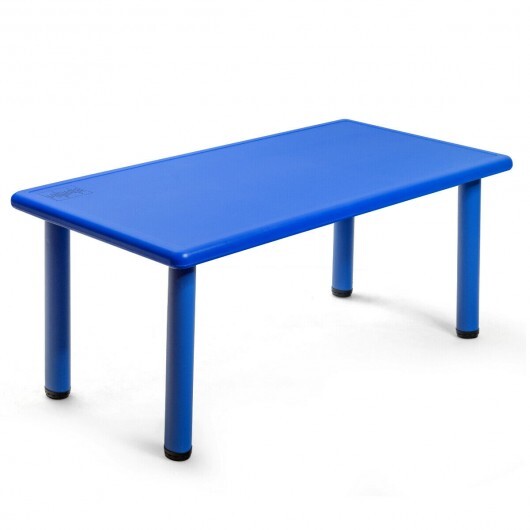 Kids Plastic Rectangular Learn and Play Table-Blue - Color: Blue - Minihomy