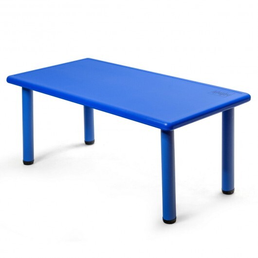 Kids Plastic Rectangular Learn and Play Table-Blue - Color: Blue - Minihomy