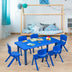 6-pack Kids Plastic Stackable Classroom Chairs-Blue - Color: Blue - Minihomy