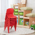 6-pack Kids Plastic Stackable Classroom Chairs-Red - Color: Red - Minihomy