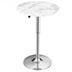 360? Swivel Cocktail Pub Table with Sliver Leg and Base-White - Minihomy