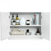 2-Door Wall-Mounted Bathroom Mirrored Medicine Cabinet - Color: White - Minihomy