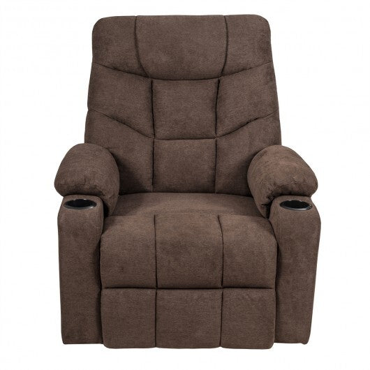 Electric Power Lift Recliner Massage Sofa-Brown - Minihomy