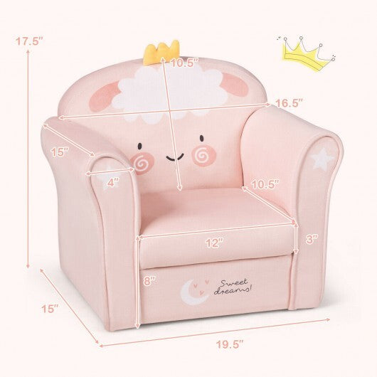 Kids Lamb Sofa Children Armrest Couch - Color: Pink - Minihomy