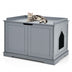 Cat Litter Box Enclosure with Double Doors for Large Cat and Kitty-Gray - Color: Gray - Minihomy