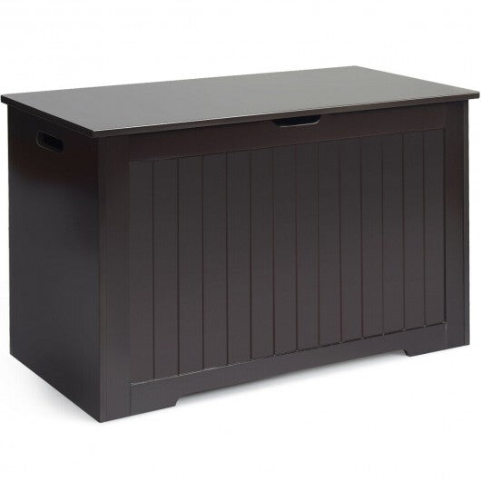 Wooden Toy Box Kids Storage Chest Bench -Brown - Color: Brown