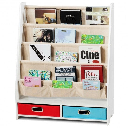 Kids Book and Toys Organizer Shelves-Coffee - Minihomy