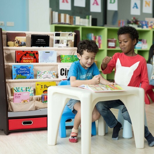 Kids Book and Toys Organizer Shelves-Coffee - Minihomy