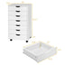 7-Drawer Chest Storage Dresser Floor Cabinet Organizer with Wheels-White - Minihomy