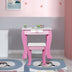 Kids Wooden Makeup Dressing Table and Chair Set with Mirror and Drawer - Minihomy