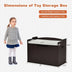 Kids Toy Wooden Flip-top Storage Box Chest Bench with Cushion Hinge-Brown - Color: Brown - Minihomy