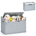 Kids Toy Wooden Flip-top Storage Box Chest Bench with Cushion Hinge-Gray - Color: Gray - Minihomy