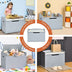 Kids Toy Wooden Flip-top Storage Box Chest Bench with Cushion Hinge-Gray - Color: Gray - Minihomy