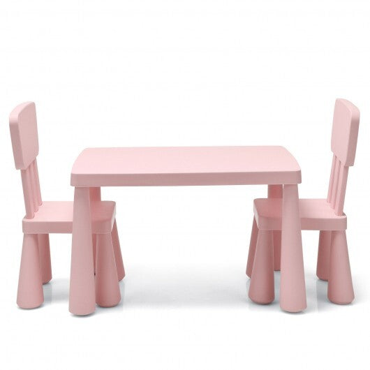 3 Pieces Toddler Multi Activity Play Dining Study Kids Table and Chair Set-Pink - Color: Pink - Minihomy