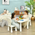 3 Pieces Toddler Multi Activity Play Dining Study Kids Table and Chair Set-White - Color: White - Minihomy