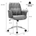 Modern Home Office Leisure Chair PU Leather Adjustable Swivel with Armrest-Gray - Color: Gray - Minihomy