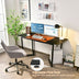 63-Inch Large Computer Desk with Splice Board for Home and Office-Black - Color: Black - Minihomy