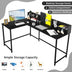 5.5 Inch L-shaped Computer Desk with Bookshelf-Black - Color: Black - Minihomy