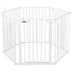 6 Panel Wall-mount Adjustable Baby Safe Metal  Fence Barrier-White - Color: White - Minihomy