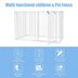 6 Panel Wall-mount Adjustable Baby Safe Metal  Fence Barrier-White - Color: White - Minihomy