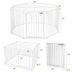 Adjustable  Panel Baby Safe Metal Gate Play Yard-White - Color: White - Minihomy