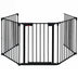 115 Inch Length 5 Panel Adjustable Wide Fireplace Fence-Black - Color: Black - Minihomy