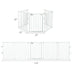 115 Inch Length 5 Panel Adjustable Wide Fireplace Fence-White - Color: White - Minihomy