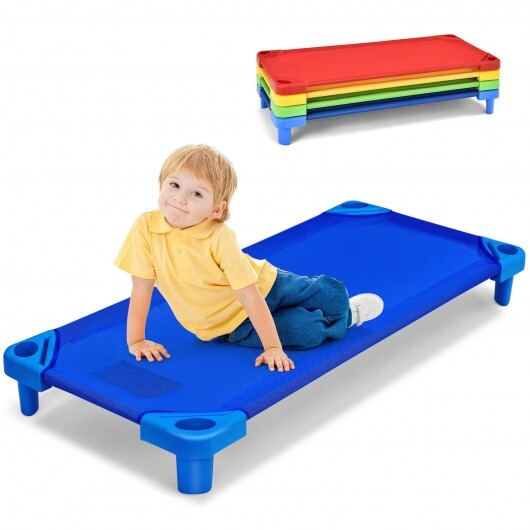 Pack of 4 Colorful Kids Stackable Naptime Cot - Minihomy