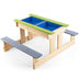 3-in-1 Outdoor Wooden Kids Water Sand Table with Play Boxes - Color: Natural - Minihomy