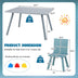 5 Pieces Kids Wooden Activity Play Furniture Set with Building Blocks-Blue - Color: Blue - Minihomy