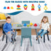 5 Pieces Kids Wooden Activity Play Furniture Set with Building Blocks-Blue - Color: Blue - Minihomy