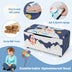 Kids Wooden Upholstered Toy Storage Box with Removable Lid-Blue - Color: Blue - Minihomy