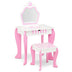 2-in-1 Toddler Vanity Set with Detachable Top & Cute Flower Patterns-White - Color: White - Minihomy