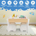 4-in-1 Wooden Activity Kids Table and Chairs with Storage and Detachable Blackboard-White - Color: White - Minihomy