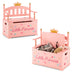 2-In-1 Kids Princess Wooden Toy Box with Safe Hinged Lid-Pink - Color: Pink - Minihomy