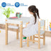 Kids Art Table and Chair Set with Drawer Paper Roll and 2 Markers-White - Color: White - Minihomy