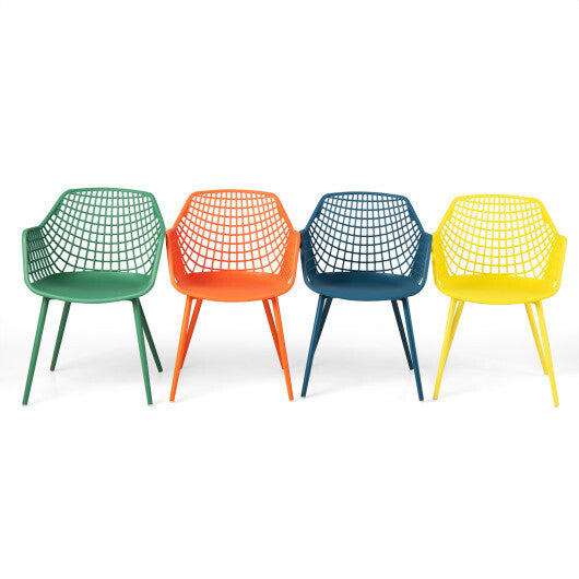 4 Pieces Kids Chairs with Curved Backrest and Ergonomic Armrests - Color: Multicolor - Minihomy