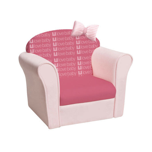 Original Kids Sofa with Armrest and Thick Cushion-Pink - Color: Pink - Minihomy