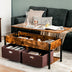 Lift Top Coffee Table Central Table with Drawers and Hidden Compartment for Living Room-Rustic Brown - Minihomy