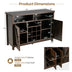 Farmhouse Sideboard with Detachable Wine Rack and Cabinets-Rustic Brown - Minihomy