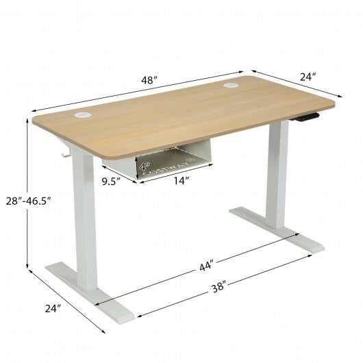 48 Inches Electric Standing Adjustable Desk with Control Panel and USB Port-Beige - Color: Beige - Minihomy