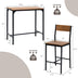 3 Pieces Bar Table Set with 2 Stools-Black - Minihomy