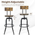 Adjustable Swivel Counter-Height Stool with Arc-Shaped Backrest - Minihomy